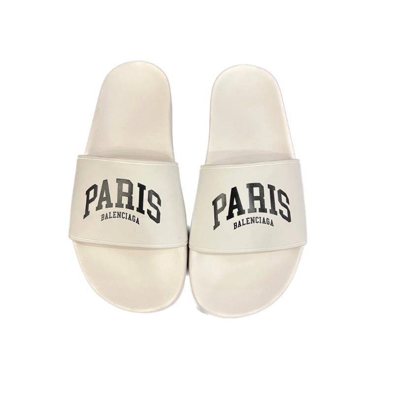 claquette Balenciaga Rubber Paris Logo Slide