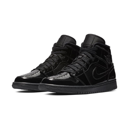 Nike Air Jordan 1 Mid “Triple Black Patent Leather”