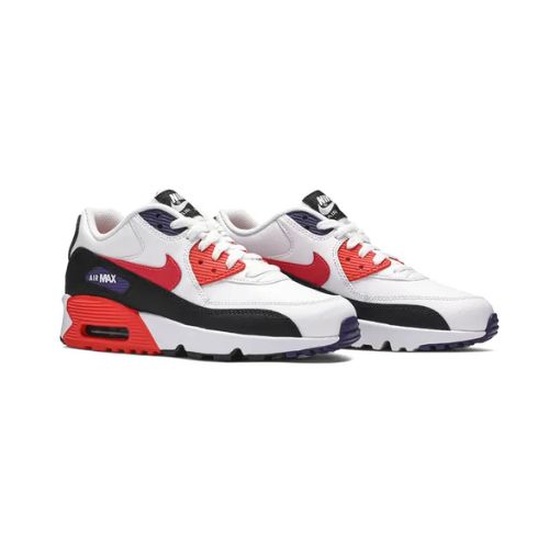 Nike Air Max 90 Leather GS "White Bright Crimson"
