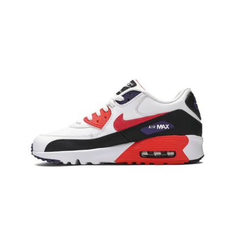 Nike Air Max 90 Leather GS "White Bright Crimson"
